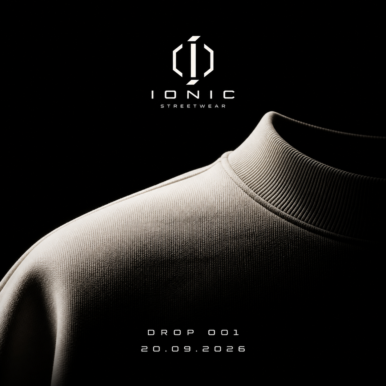 IONIC Streetwear Drop 001 campaign featuring the Origin garment